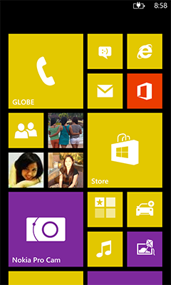 Homescreen of Lumia 1020