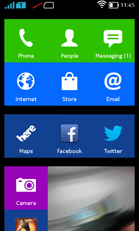 Nokia X Homescreen