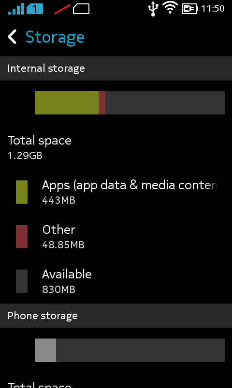 Nokia X Storage and MicroSD