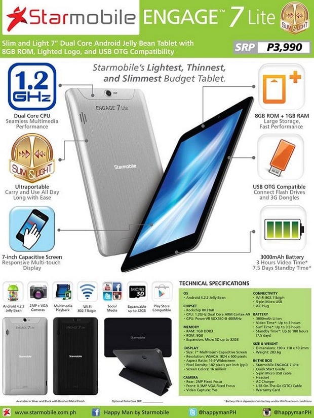Starmobile Engage 7 Lite full specs