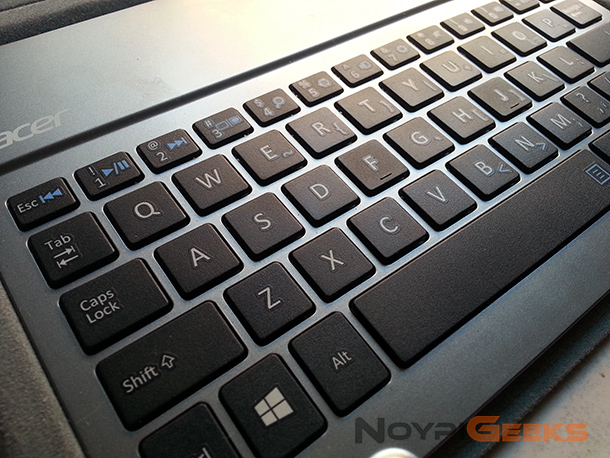 The Acer Iconia W4 keyboard