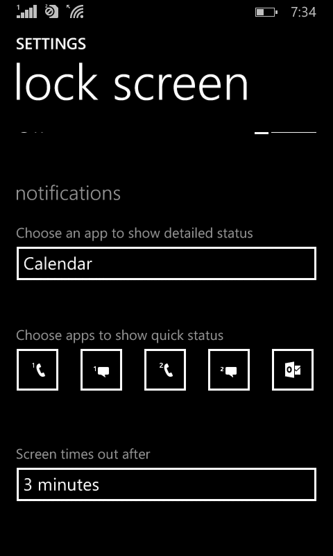 WP 8.1 Settings