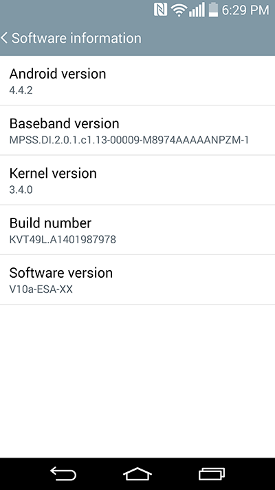 LG G3 Android Kitkat - Software update