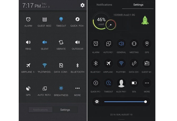 Gionee Elife S5.5 Android 4.4 KitKat new settings