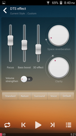 DTS 3G Surround Sound on Gionee Elife E7 Mini