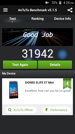 Antutu benchmark results