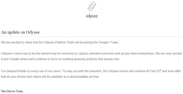 Odysee acquisition