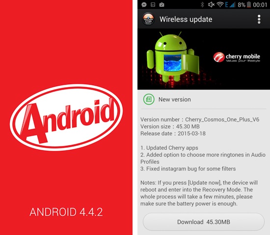 Android Kitkat, upgrade to Android 5.0 Lollipop