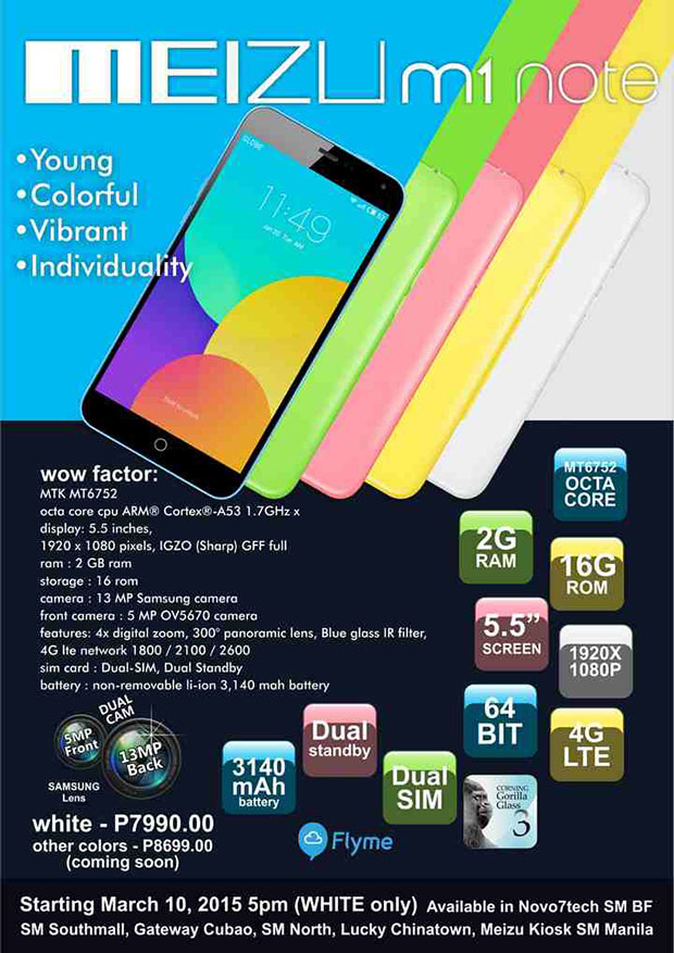 Meizu M1 Note Novo7Tech