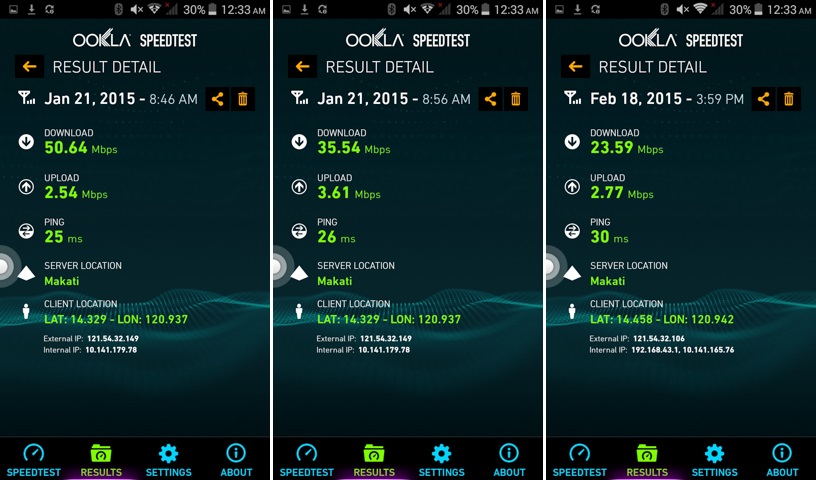 4G LTE of O+ Evo 4G - Speedtest