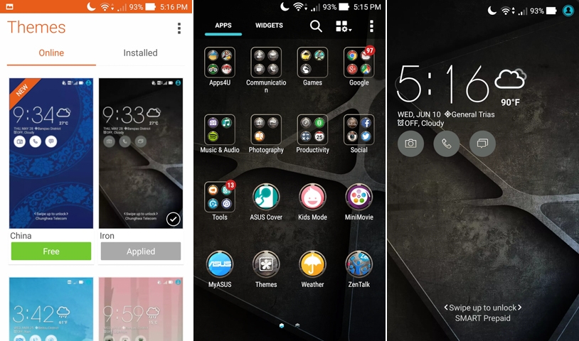 ASUS Zenfone Theme store