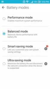 Asus Zenfone Selfie Performance modes