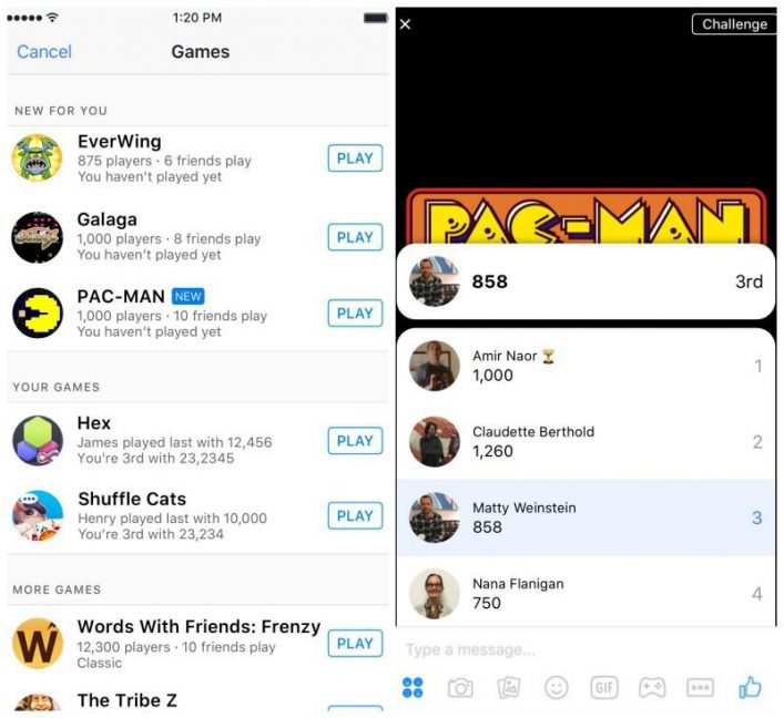Facebook Instant Games lets you play Pac-Man and Galaga inside ...