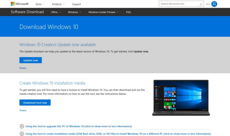 Windows-10-Creators-Update-Manual-installation