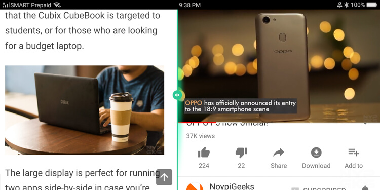 OPPO split screen