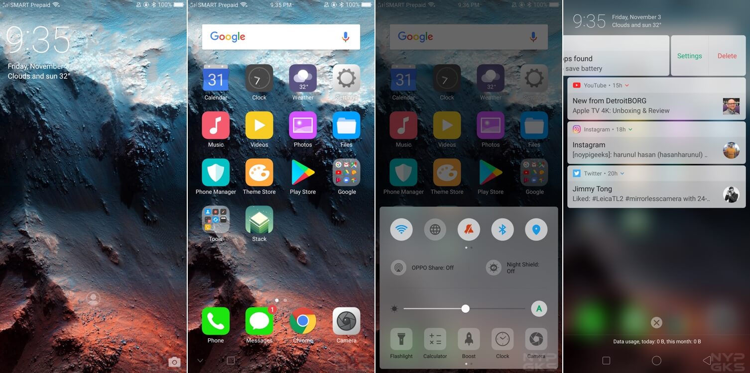 OPPO F5 software