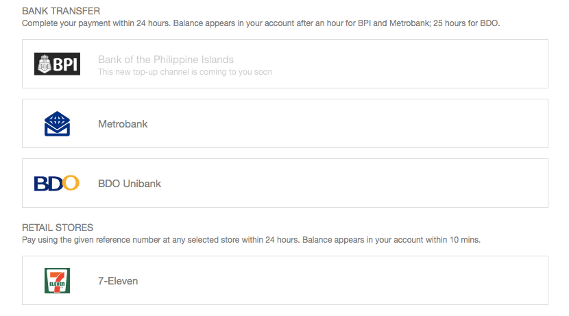 Payment centers - Lazada E-Wallet