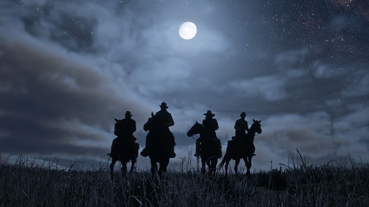 Red Dead Redemption 2 - The Van der Linde gang at Night