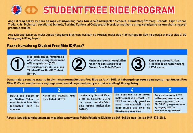 Free Rt Rides How to avail DOTr’s student free ride for MRT-3, LRT-2, and PNR ...