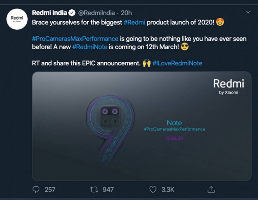 Xiaomi Redmi Note 9 release date confirmed | NoypiGeeks