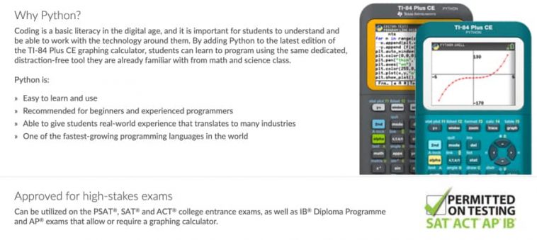 Texas Instruments TI-84 Python graphing calculator announced | NoypiGeeks