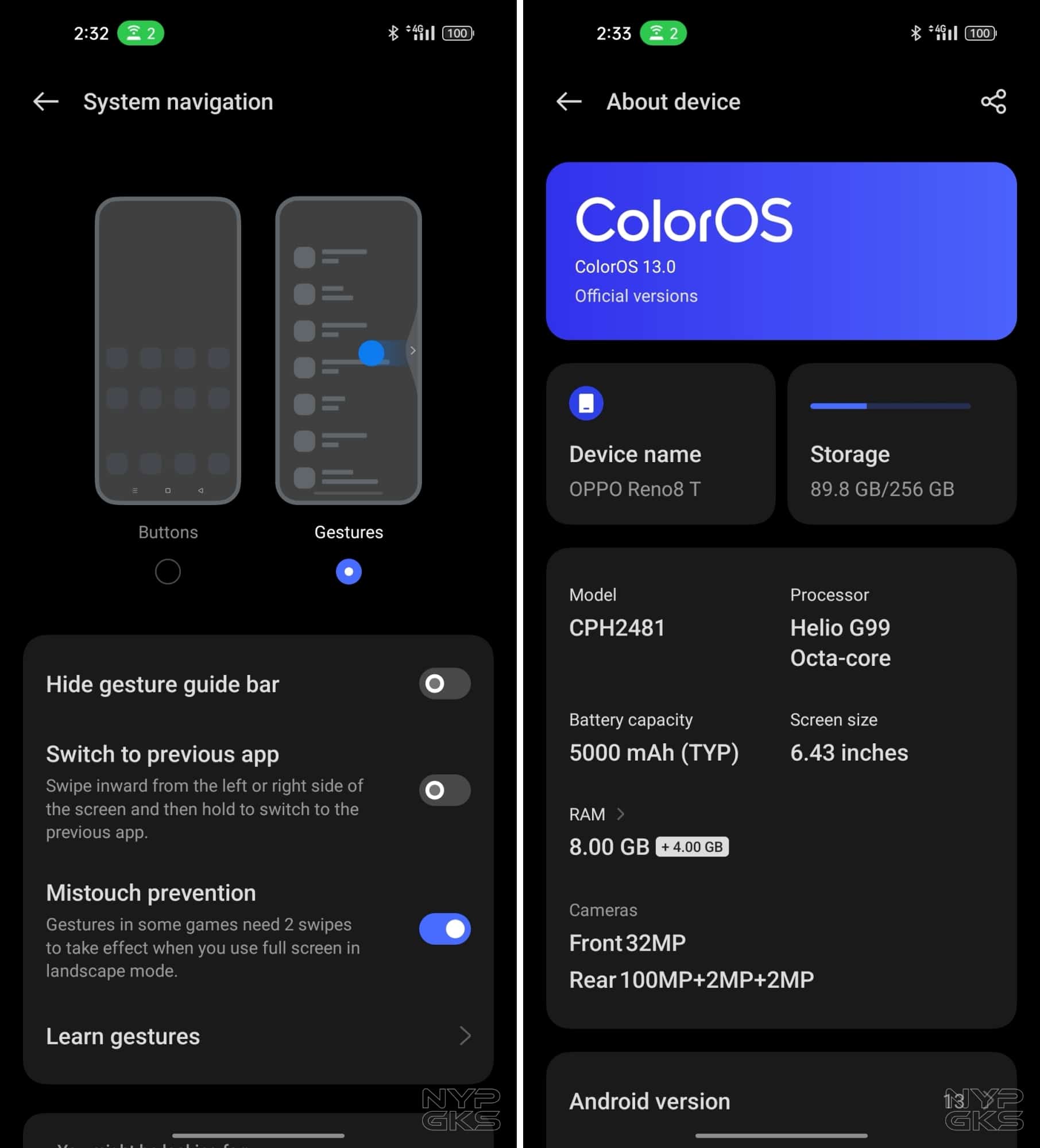 OPPO-Reno-8-T-4G-Gestures