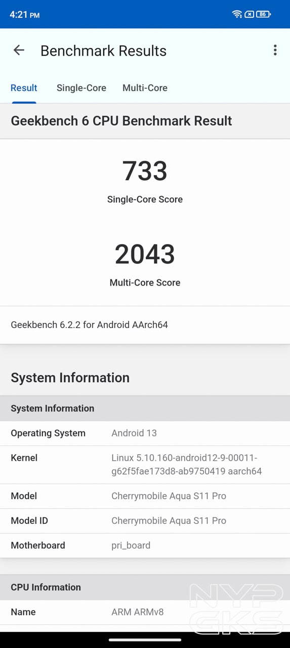 CHERRY-Aqua-S11-Pro-Geekbench