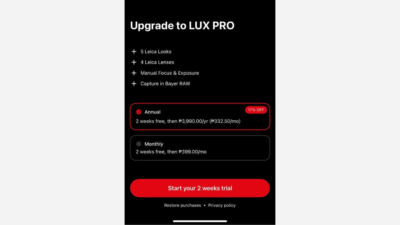 Leica-Lux-app-price-Philippines