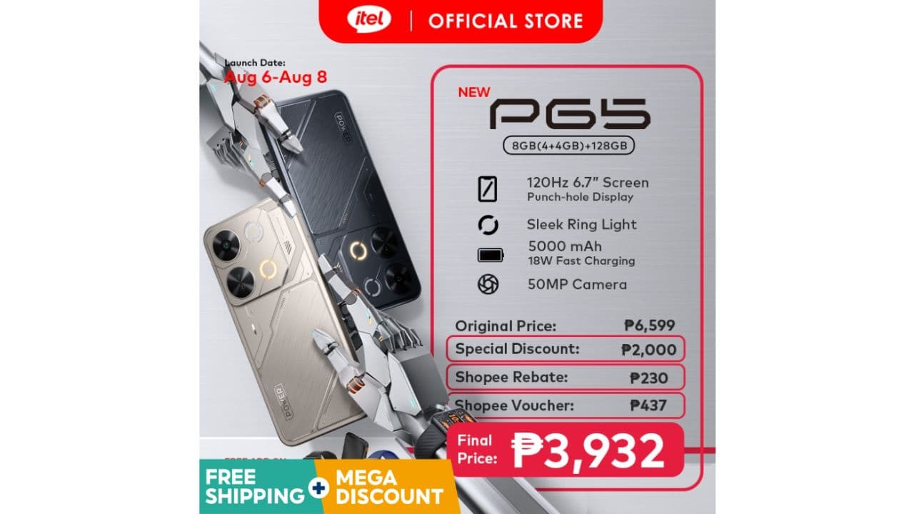 Itel P65 120Hz HD+ display, UNISOC T615 CPU, 50MP camera NoypiGeeks