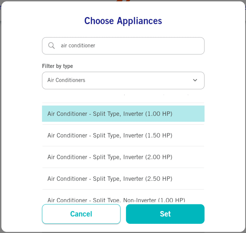Meralco-Appliances-Electricity-Consumption-Calculator