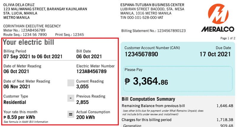 Meralco-Electric-Consumption-Details