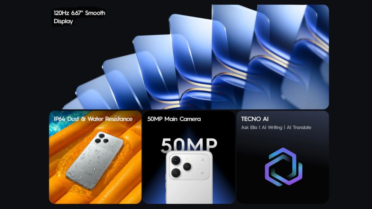 Spark 40 Rear TECNO Spark 40: MediaTek Helio G81, 5200mAh battery, 45W charging ...