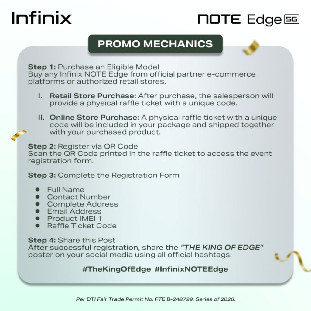 Edg Raffle Infinix NOTE Edge launch date in PH confirmed | NoypiGeeks