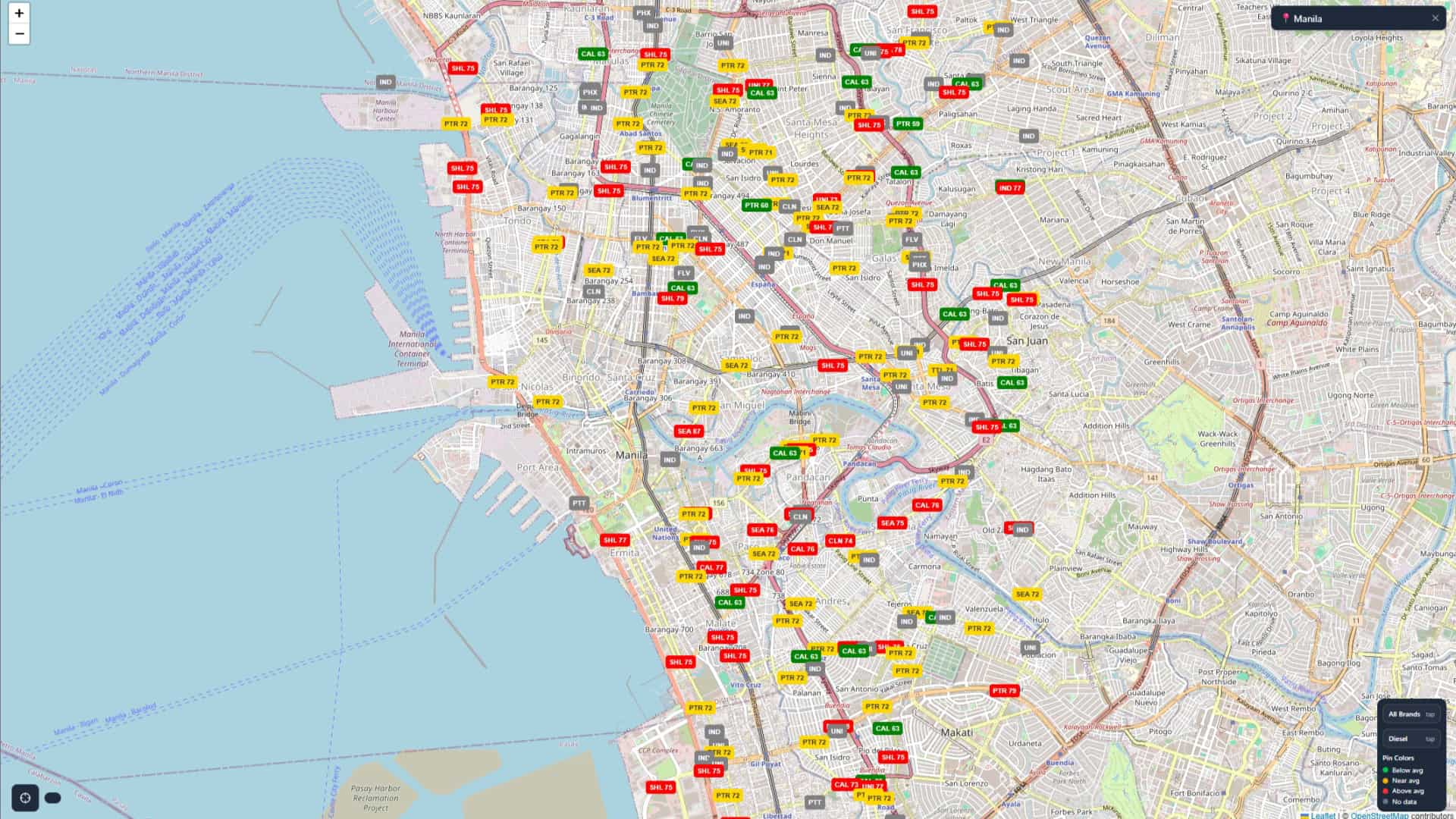 MetroFuel Tracker shows a map of gas stations with the cheapest prices ...