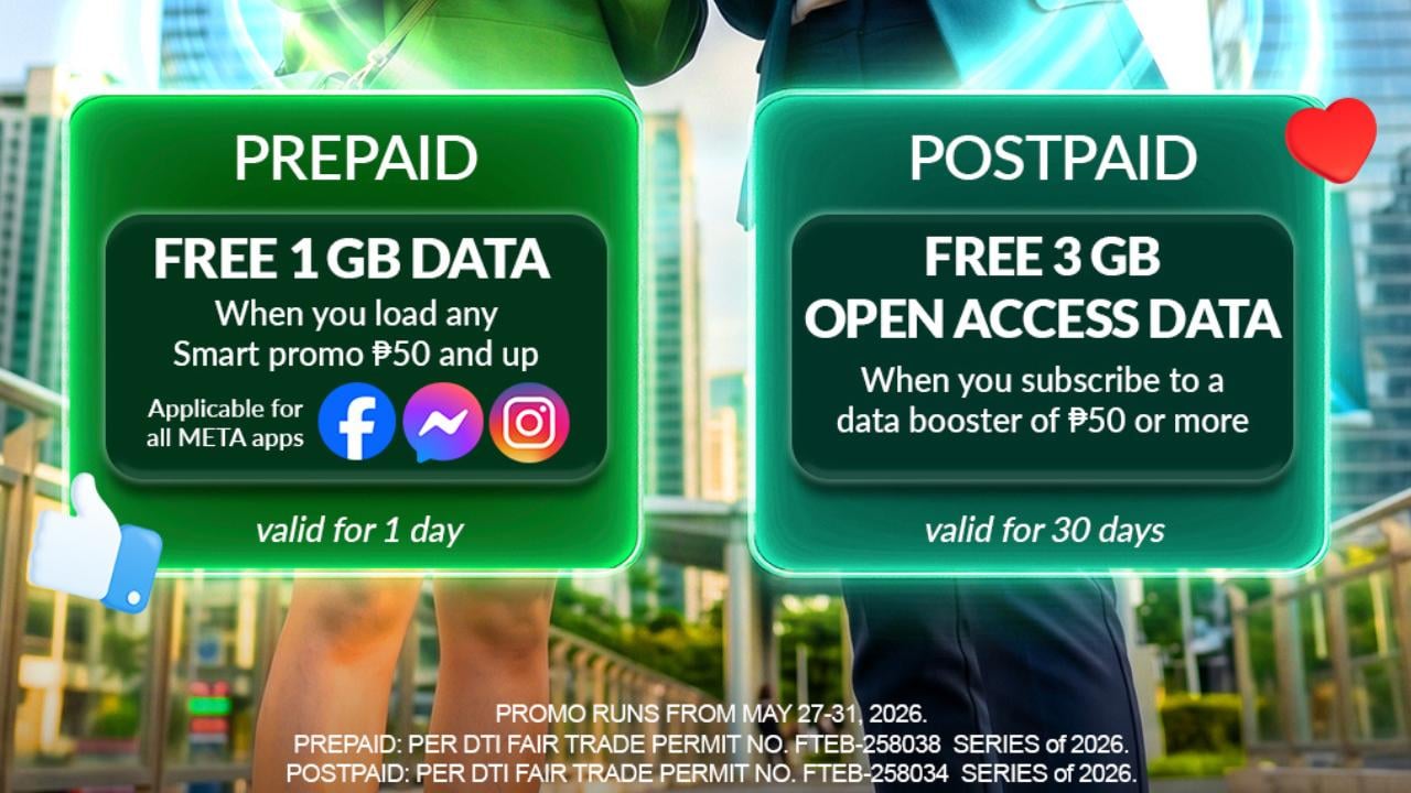 Smart and TNT give subscribers free Facebook, IG data access for a limited time Smart and TNT give subscribers free Facebook, IG data access for a limited time